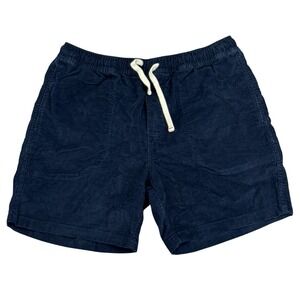 Wallace & Barnes J. Crew Mens Size Medium Navy Corduroy 6" Chino Dock Shorts euc